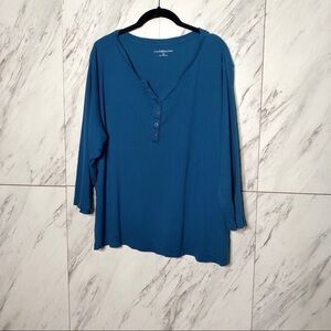 4/$30 Croft & Barrow Blue Cotton Tee SZ 2X